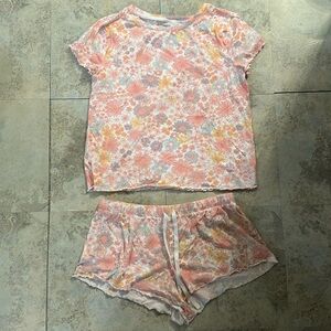 LC Lauren Conrad PJs floral pink pajamas size medium